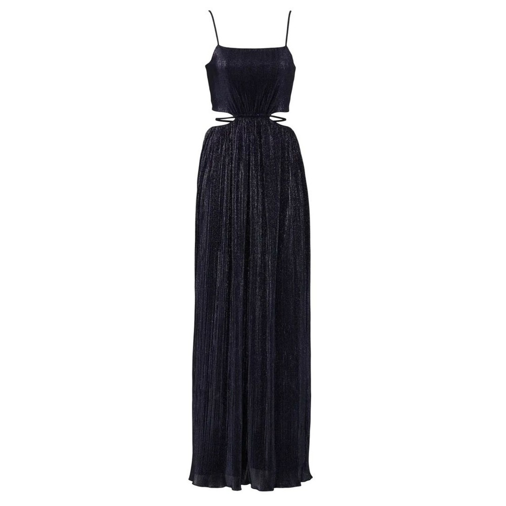 Jonathan Simkhai Daisy Dress‎ Womens 4 Shimmer Maxi Lurex Pleated Cutout Gown
